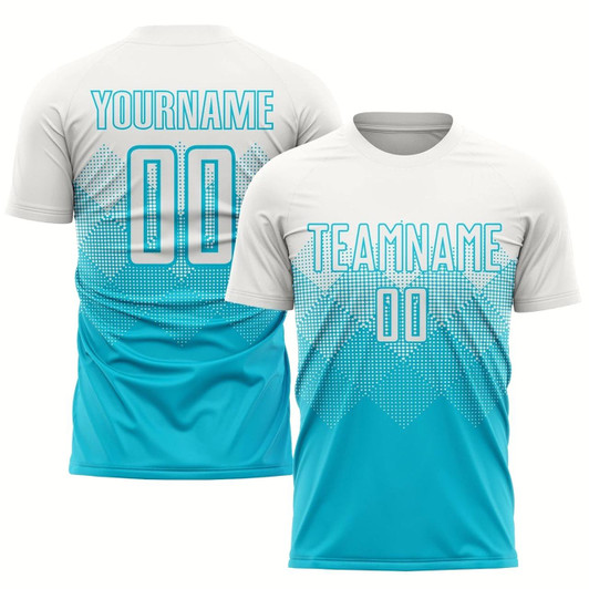 Goofygearprints Lakes Blue White Sublimation Soccer Uniform Jersey, Custom Team Soccer Jersey Shirt