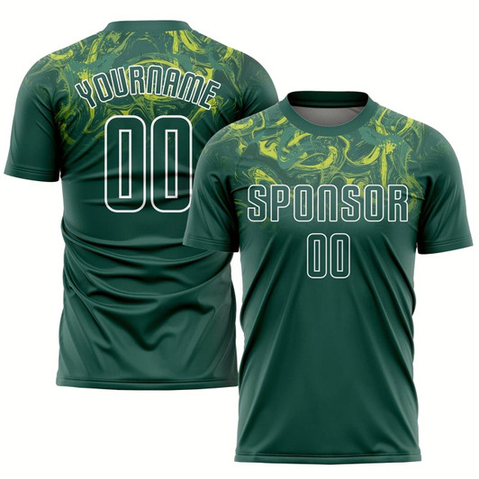 Goofygearprints Kelly Green Kelly Green Gold Sublimation Soccer Uniform Jersey, Custom Team Soccer Jersey Shirt