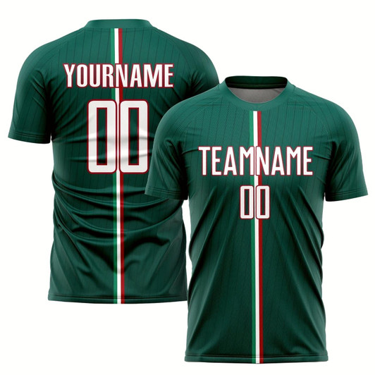 Goofygearprints Green White Red Sublimation Mexico Soccer Uniform Jersey, Custom Team Soccer Jersey Shirt