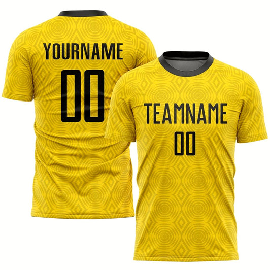 Goofygearprints Gold Black Sublimation Soccer Uniform Jersey, Custom Team Soccer Jersey Shirt