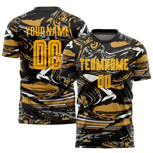 Goofygearprints Figure Gold Old Gold Sublimation Soccer Uniform Jersey, Custom Team Soccer Jersey Shirt