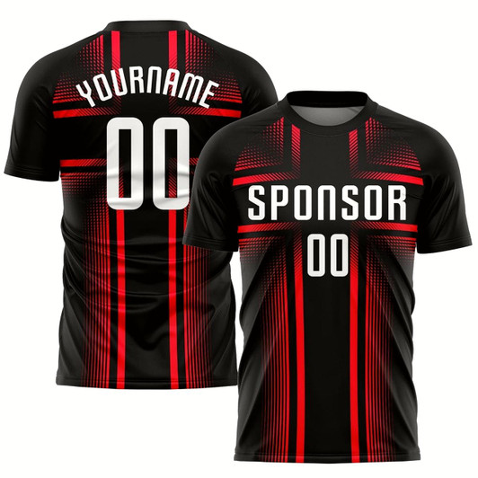 Goofygearprints Black White Hot Pink Sublimation Soccer Uniform Jersey, Custom Team Soccer Jersey Shirt