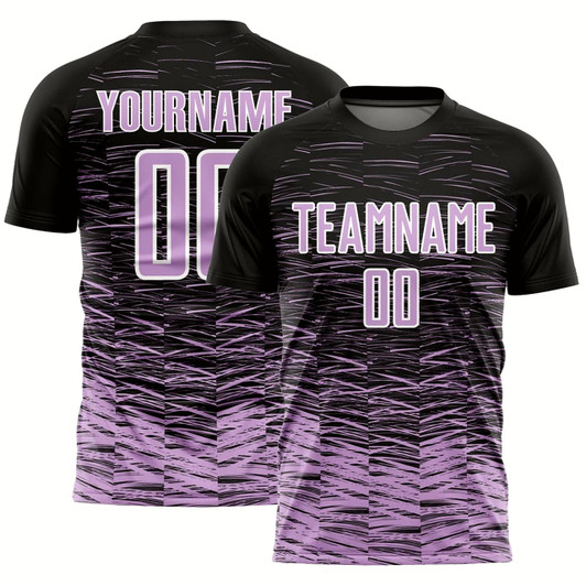 Goofygearprints Black Light Purple White Line Sublimation Soccer Uniform Jersey, Custom Team Soccer Jersey Shirt