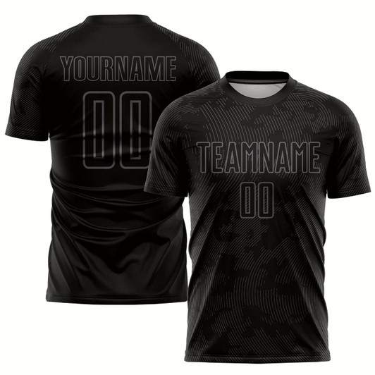 Goofygearprints Black Gray Sublimation Soccer Uniform Jersey, Custom Team Soccer Jersey Shirt