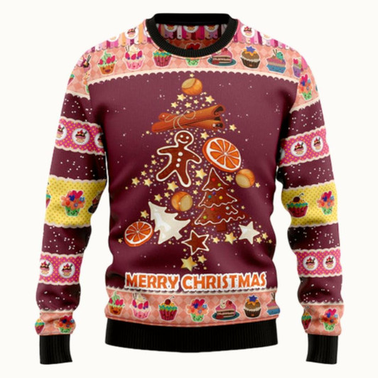 Goofygearprints Gingerbread Christmas Tree Ugly Sweater - Christmas sweater gift