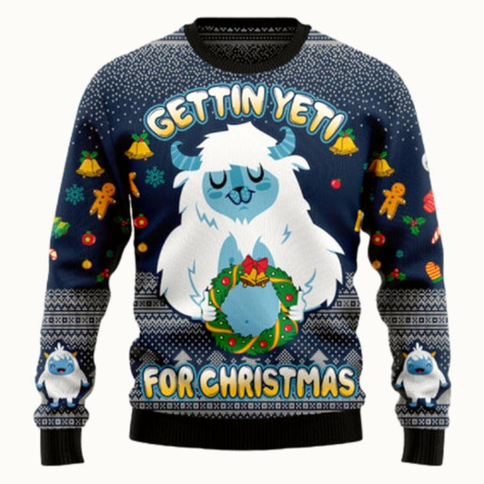 Goofygearprints Gettin Yeti For Christmas Ugly Sweater - Christmas sweater gift