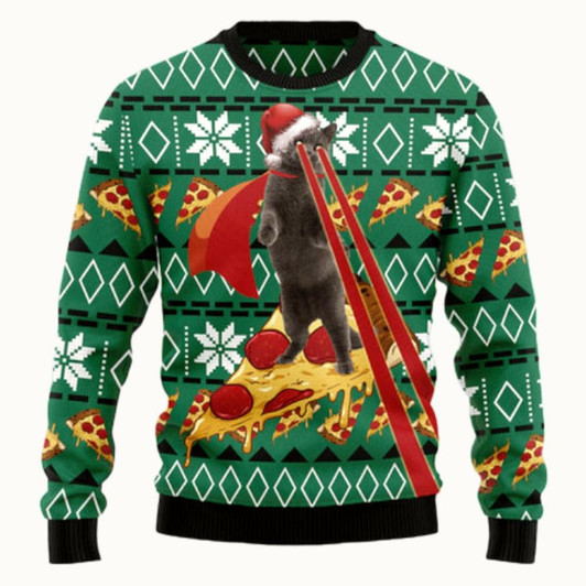 Goofygearprints Funny Cat Ugly Sweater - Christmas sweater gift