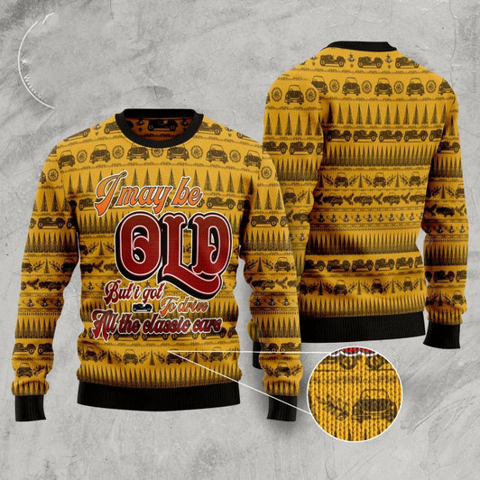 Goofygearprints I Got To Drive All The Classic Cars Ugly Christmas Sweater, Funny Xmas Sweater, Sweater Xmas