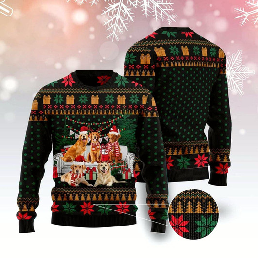 Goofygearprints I Am Ready For Christmas Golden Retriever Ugly Christmas Sweater, Funny Xmas Sweater, Sweater Xmas