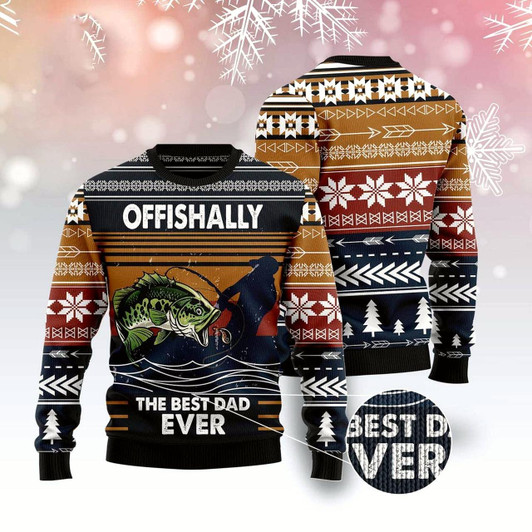 Goofygearprints Fishing Retro Vintage Ugly Christmas Sweater, Funny Xmas Sweater, Sweater Xmas