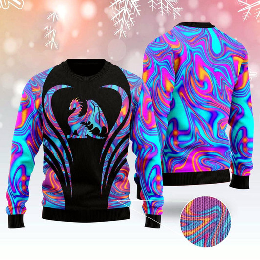 Goofygearprints Dragon Color Ugly Christmas Sweater, Funny Xmas Sweater, Sweater Xmas