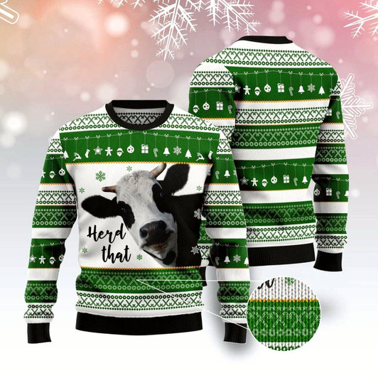 Goofygearprints Cow Herd That Ugly Christmas Sweater, Funny Xmas Sweater, Sweater Xmas