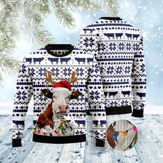 Goofygearprints Cow Christmas Reunion Ugly Christmas Sweater, Funny Xmas Sweater, Sweater Xmas