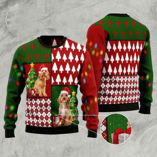 Goofygearprints Cockapoo Hohoho Ugly Christmas Sweater, Funny Xmas Sweater, Sweater Xmas