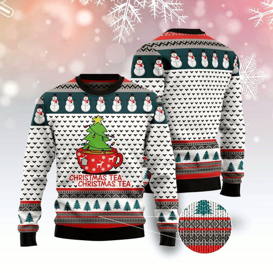 Goofygearprints Christmas Tea Ugly Christmas Sweater, Funny Xmas Sweater, Sweater Xmas