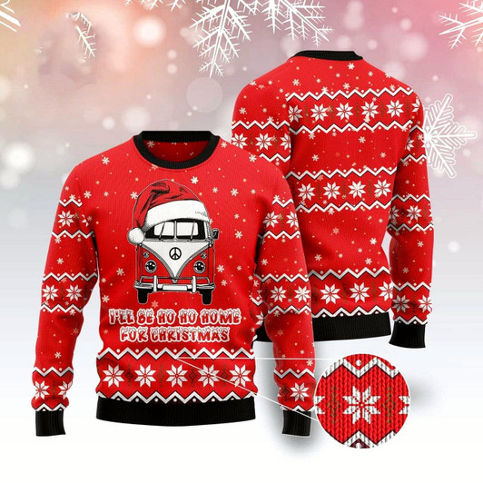 Goofygearprints Caravan Ho Ho Home Ugly Christmas Sweater, Funny Xmas Sweater, Sweater Xmas