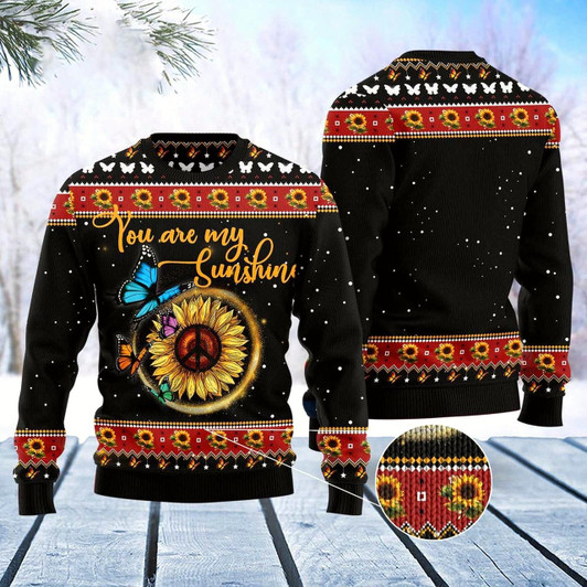 Goofygearprints Butterfly Sunshine Ugly Christmas Sweater, Funny Xmas Sweater, Sweater Xmas