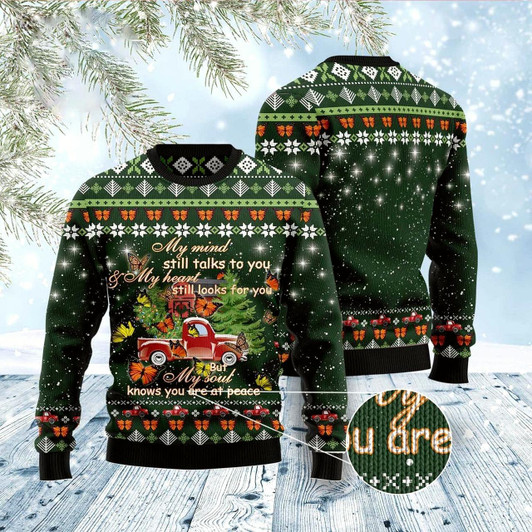 Goofygearprints Butterfly Christmas Season My Mind Ugly Christmas Sweater, Funny Xmas Sweater, Sweater Xmas