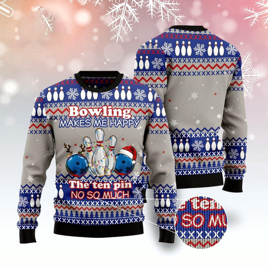 Goofygearprints Bowling Merry Christmas Ugly Christmas Sweater, Funny Xmas Sweater, Sweater Xmas