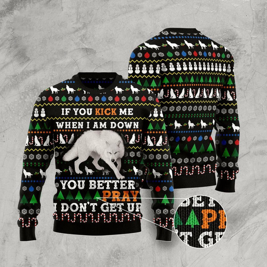 Goofygearprints Blue Snow Awesome Wolf Ugly Christmas Sweater, Funny Xmas Sweater, Sweater Xmas