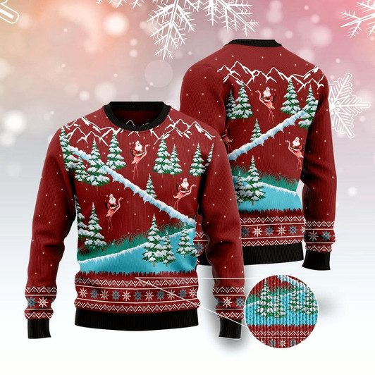 Goofygearprints Beautiful Flamingo Ugly Christmas Sweater, Funny Xmas Sweater, Sweater Xmas