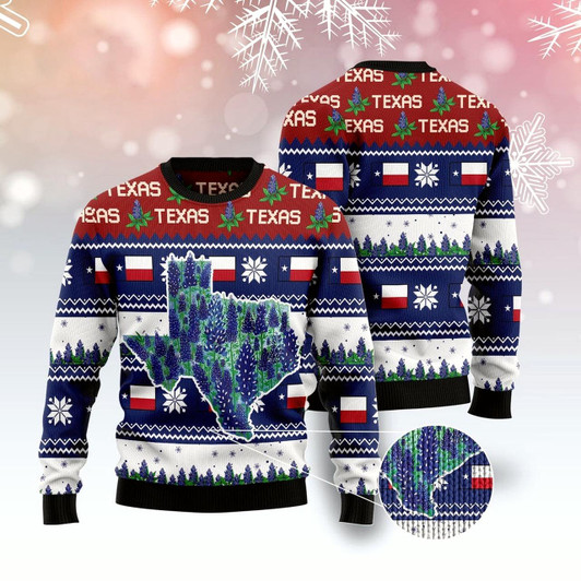 Goofygearprints Awesome Texas Bluebonnet Ugly Christmas Sweater, Funny Xmas Sweater, Sweater Xmas