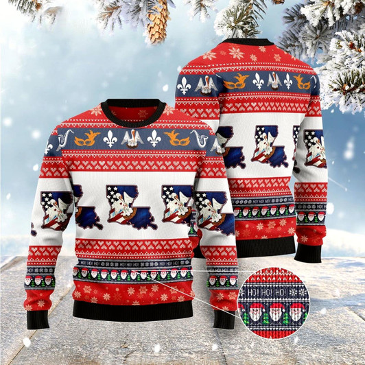 Goofygearprints Awesome Louisiana Ugly Christmas Sweater, Funny Xmas Sweater, Sweater Xmas