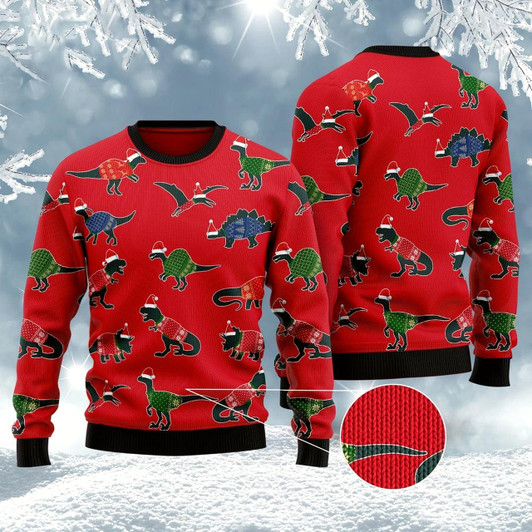 Goofygearprints Amazing Dinosaur Christmas Ugly Christmas Sweater, Funny Xmas Sweater, Sweater Xmas