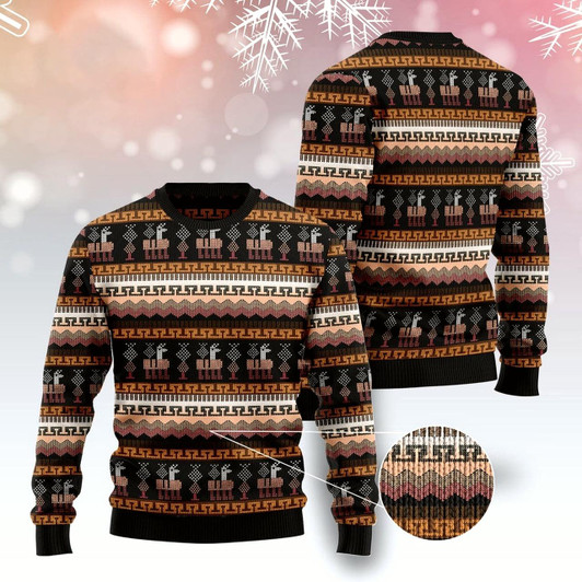 Goofygearprints Alpaca Pattern Ugly Christmas Sweater, Funny Xmas Sweater, Sweater Xmas
