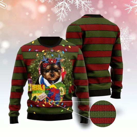 Goofygearprints Yorkshire Terrier Gift Xmas Ugly Christmas Sweater, Funny Xmas Sweater, Sweater Xmas