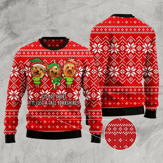Goofygearprints Yorkie Not Short Ugly Christmas Sweater, Funny Xmas Sweater, Sweater Xmas
