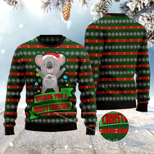 Goofygearprints Wishing You A Koality Christmas Ugly Christmas Sweater, Funny Xmas Sweater, Sweater Xmas
