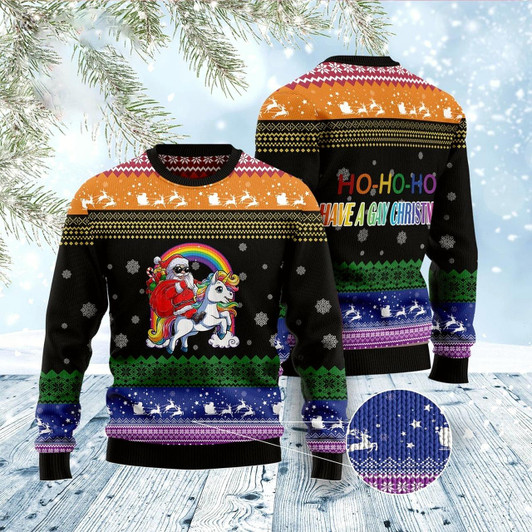 Goofygearprints Unicorn Lgbt Ugly Christmas Sweater, Funny Xmas Sweater, Sweater Xmas