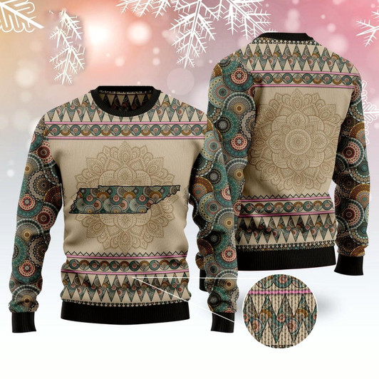Goofygearprints Tennessee Mandala Ugly Christmas Sweater, Funny Xmas Sweater, Sweater Xmas