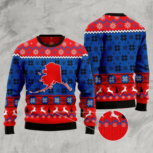 Goofygearprints Sweet Home Alaska Ugly Christmas Sweater, Funny Xmas Sweater, Sweater Xmas
