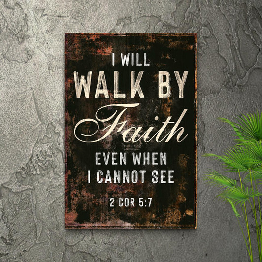 2 Corinthians 5:7 Walk By Faith Canvas Art Christian Wall Decor With Bible Verse Emphasizing The Power Of Living By