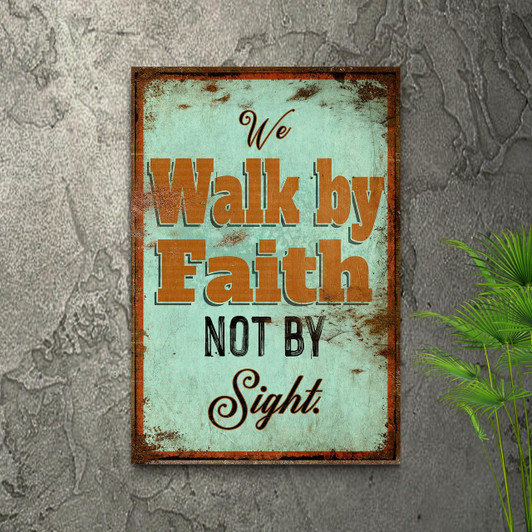 2 Corinthians 5:7 Walk By Faith Ii Canvas Art Christian Wall Decor With Bible Verse Focusing On The Journey Of Faith