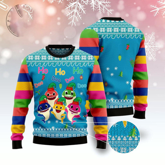 Goofygearprints Shark Doo Doo Doo Ugly Christmas Sweater, Funny Xmas Sweater, Sweater Xmas