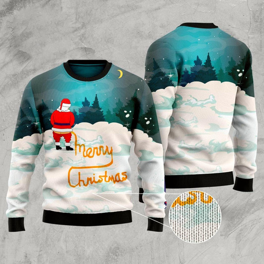 Goofygearprints Santa Merry Christmas Ugly Christmas Sweater, Funny Xmas Sweater, Sweater Xmas