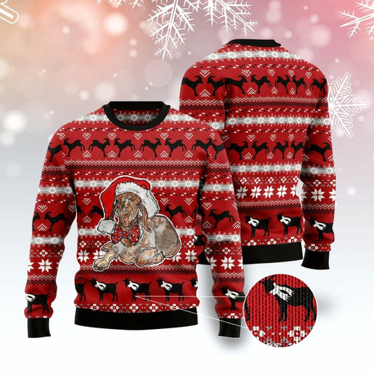 Goofygearprints Santa Goat Ugly Christmas Sweater, Funny Xmas Sweater, Sweater Xmas