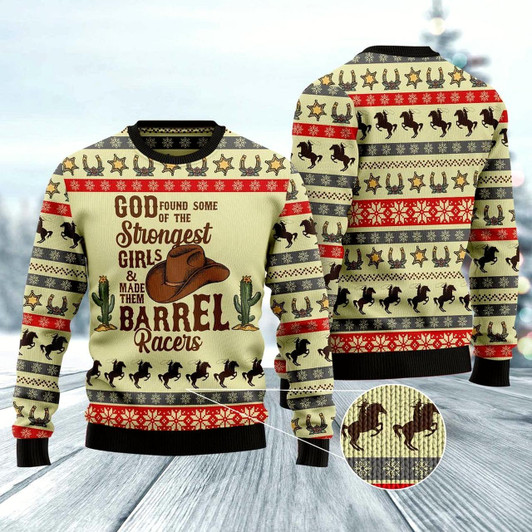 Goofygearprints Rodeo Girl Ugly Christmas Sweater, Funny Xmas Sweater, Sweater Xmas