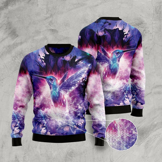 Goofygearprints Purple Hummingbird Ugly Christmas Sweater, Funny Xmas Sweater, Sweater Xmas