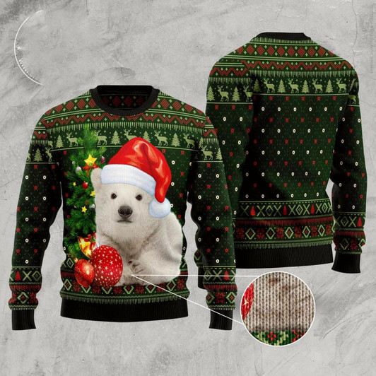 Goofygearprints Polar Bear Cute Christmas Ugly Christmas Sweater, Funny Xmas Sweater, Sweater Xmas