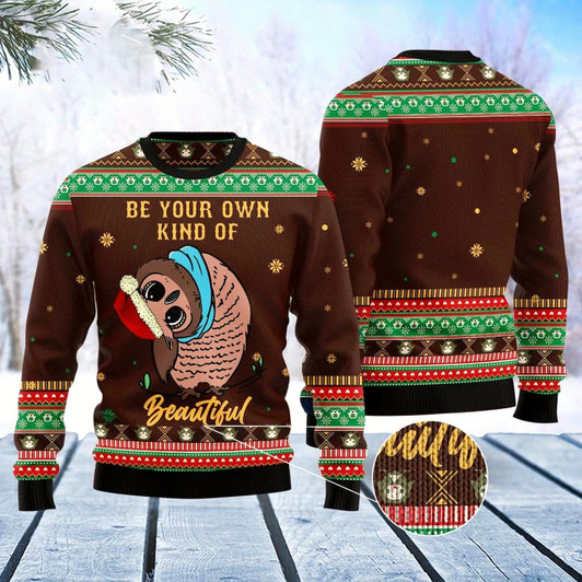 Goofygearprints Owl Beautiful Ugly Christmas Sweater, Funny Xmas Sweater, Sweater Xmas