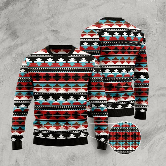 Goofygearprints Native American Pattern Ugly Christmas Sweater, Funny Xmas Sweater, Sweater Xmas