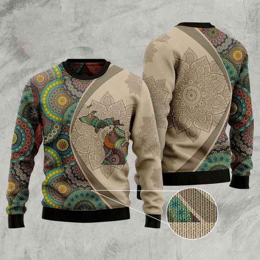 Goofygearprints Michigan Mandala Funny Ugly Christmas Sweater, Funny Xmas Sweater, Sweater Xmas