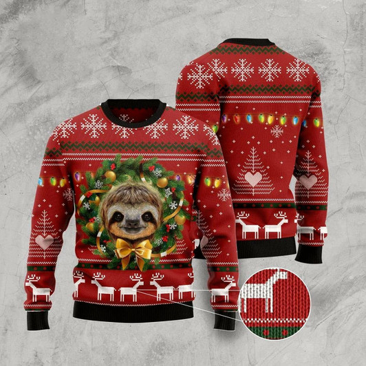 Goofygearprints Merry Slothmas Funny Ugly Christmas Sweater, Funny Xmas Sweater, Sweater Xmas