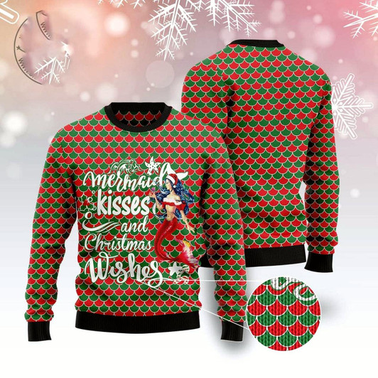Goofygearprints Mermaid Christmas Ugly Christmas Sweater, Funny Xmas Sweater, Sweater Xmas