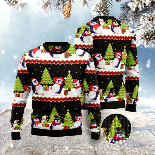 Goofygearprints Lovely Penguin Ugly Christmas Sweater, Funny Xmas Sweater, Sweater Xmas