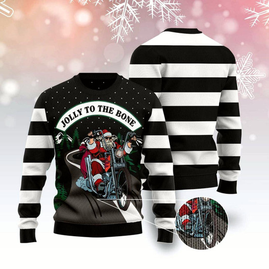 Goofygearprints Jolly To The Bone Ugly Christmas Sweater, Funny Xmas Sweater, Sweater Xmas